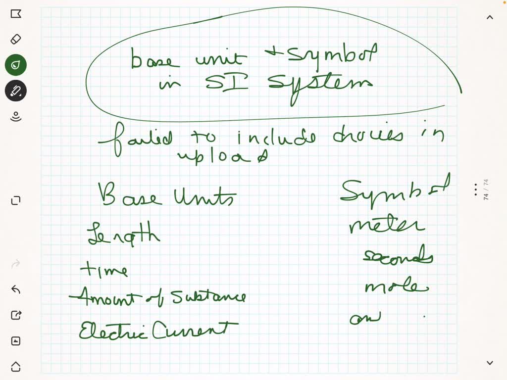 SOLVED Which of the following is a base unit and symbol in the metric
