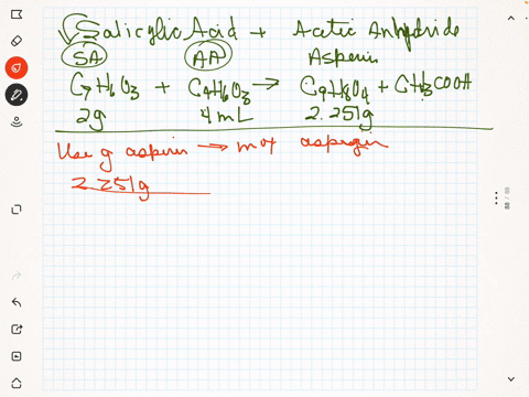 salicyclic-acid-2-gramsacetic-anhydride-4-mlsynthesized-aspirin-2251-gthe-molecular-mass-of-acetylsalicylic-acid-is-18057-gmol-based-on-the-number-of-grams-of-aspirin-that-you-synthesized-ca-5732