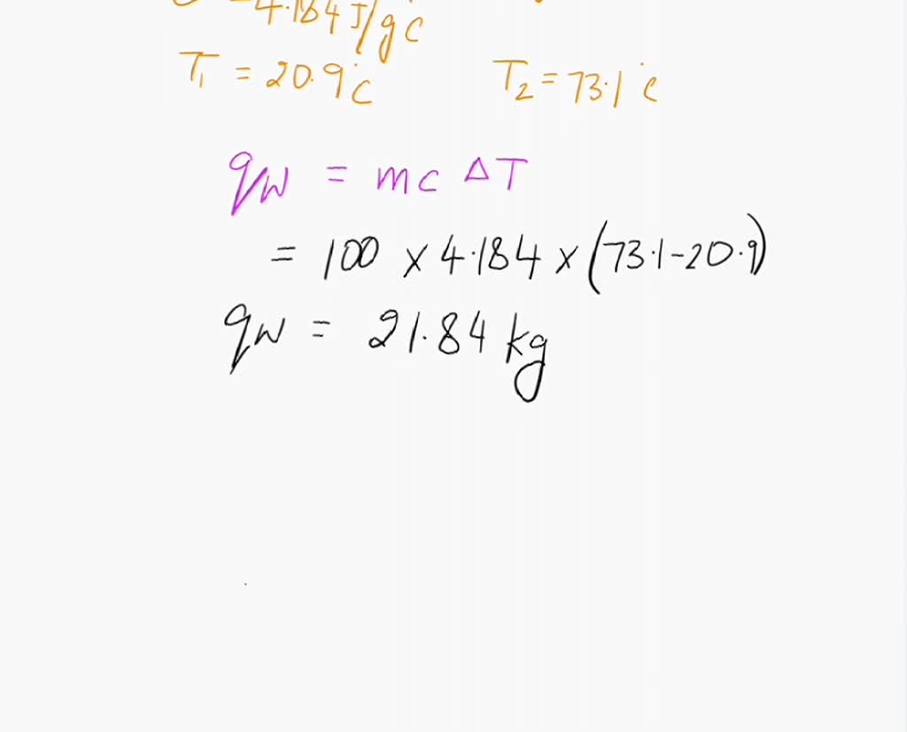 SOLVED: A student designed a calorimetry experiment to find the molar ...