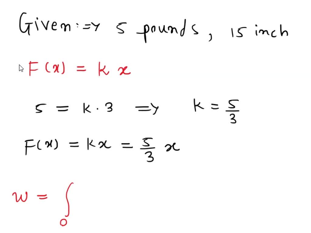 SOLVED Hooke's Law In Exercises 510 , use Hooke's Law to determine