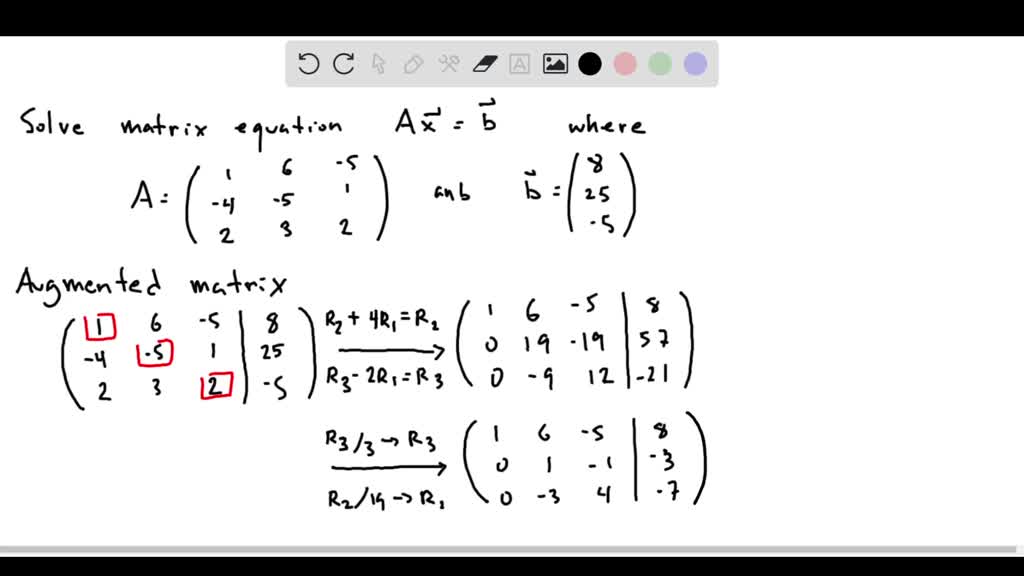 SOLVED: Given A And B To The Right, Write The Augmented Matrix For The ...