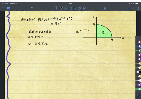 point-lamina-occupies-the-part-of-the-disk-x2-y2-16-in-the-first-quadrant-and-the-density-at-each-point-is-given-by-the-function-px-4x2-y-a-what-is-the-total-mass-d-where-is-the-center-of-ma-78419