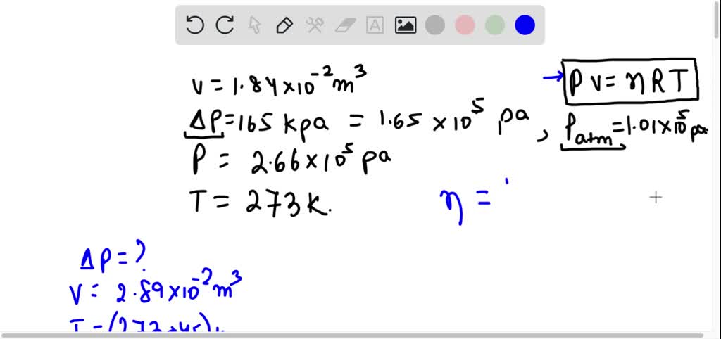 SOLVED: A car tire has a volume of 1.84x10^3 m^3 and contains air at a ...