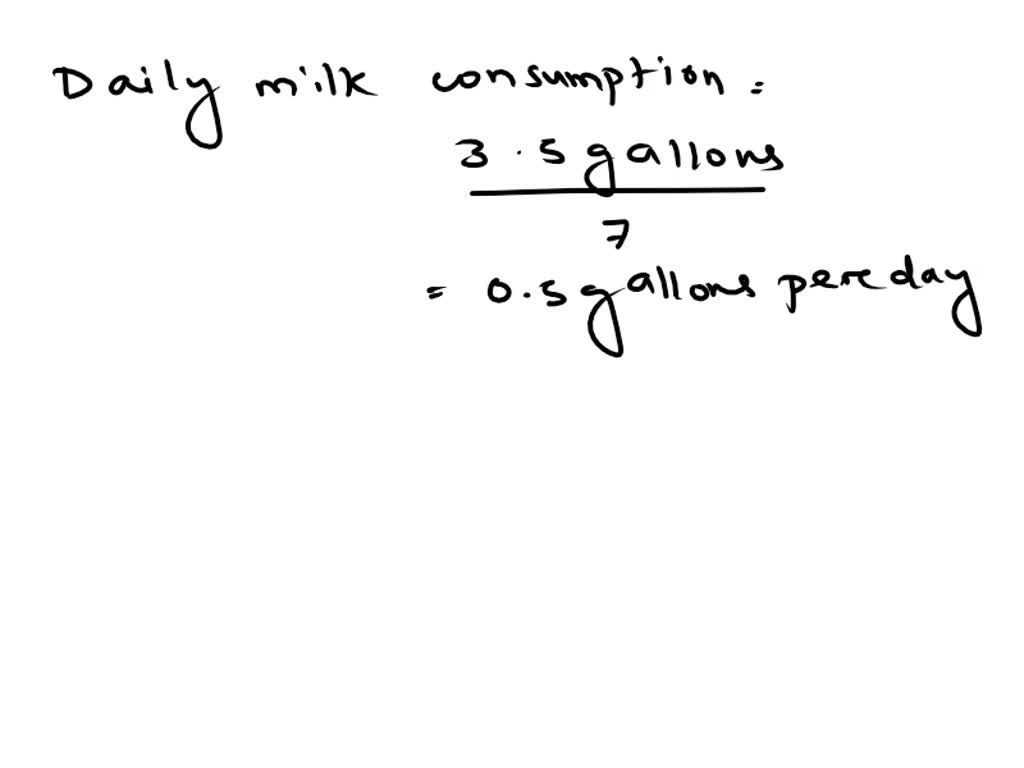 SOLVED: The Harper family uses up a 1 2 -gallon jug of milk every 3