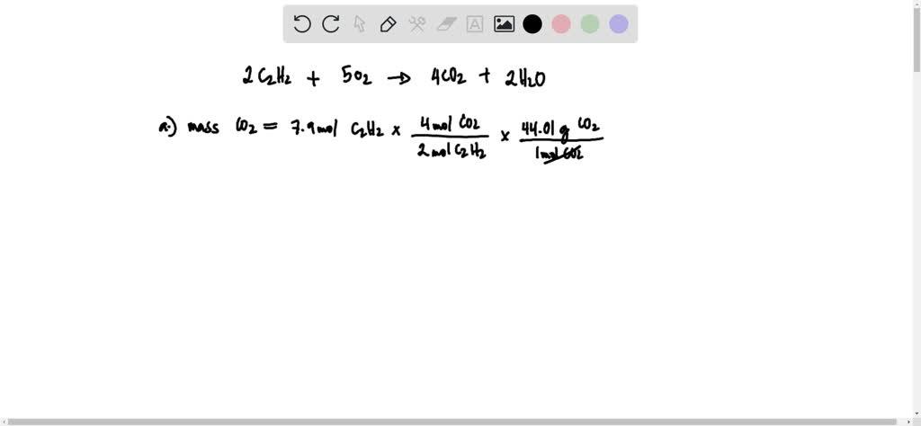 SOLVED: Using the balanced equation for the combustion of acetylene ...