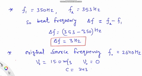 what-is-the-beat-frequency-between-a-note-at-350-hz-and-a-note-at-353-hz-a-2640-hz-sound-source-is-moving-at-150ms-toward-a-stationary-observer-what-is-the-frequency-heard-by-the-observer-if-57204
