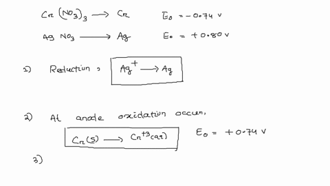 you-make-a-galvanic-cell-with-chromium-metal-in-001-m-crno33-solution-as-one-half-cell-eo-074-v-and-silver-metal-in-001-m-agno3-solution-at-the-other-half-cell-eo-080-v-a-which-half-cell-und-89384