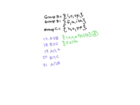 for-numbers-17-21-refer-to-the-given-sets-below-determine-the-elements-of-the-sets-that-follow-given-a-1-o-v-e-b-ff-a-it-h-ch-o-p-e-17-aub-a-0ovefalth-b-faithope-c-vehop-18-buc-a-ilovehop-b-40817