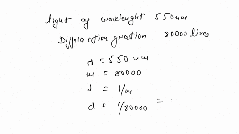 show-all-work-at-what-angle-does-the-second-maximum-occur-for-light-of-wavelength-550-nm-in-a-diffraction-grating-of-80000-lines-per-meter-2-what-is-the-slit-separation-of-a-two-slit-apertur-08927