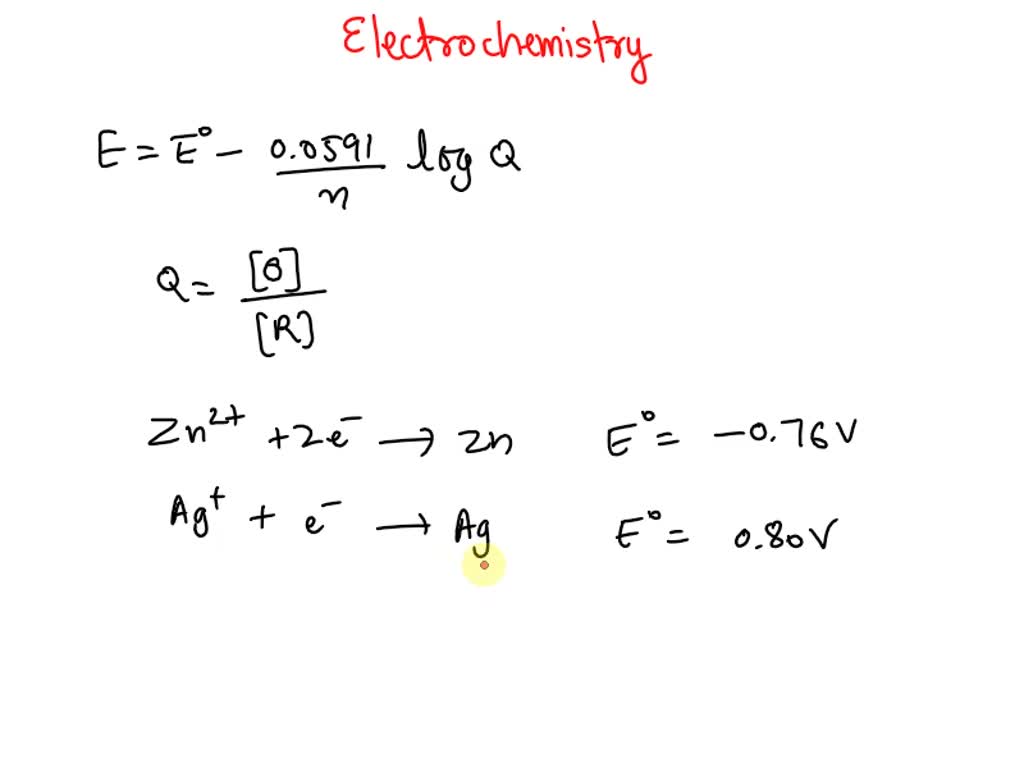 SOLVED What is the value of the reaction quotient, Q, for the voltaic