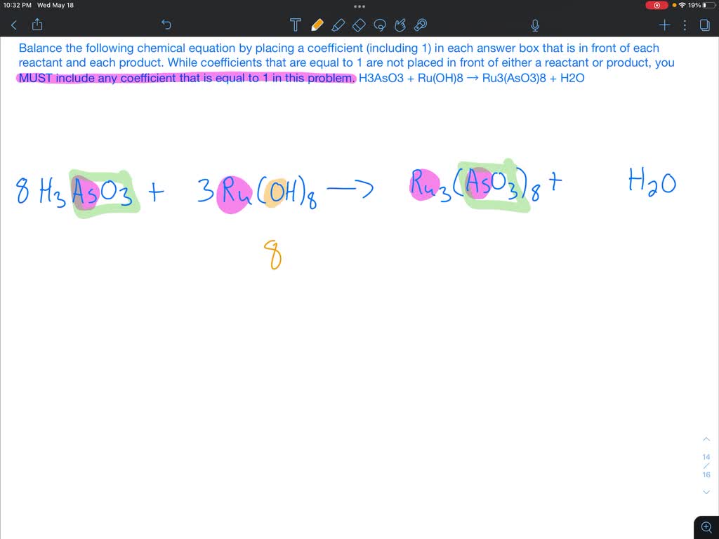 SOLVED: Balance the following chemical equation by placing a ...