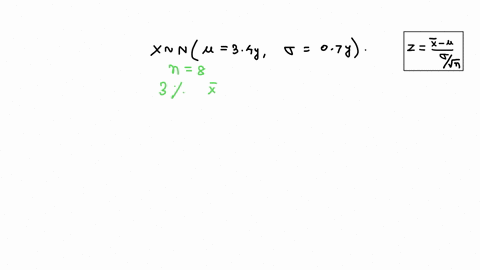 a-manufacturer-knows-that-their-items-have-a-normally-distributed-lifespan-with-a-mean-of-34-years-and-standard-deviation-of-07-years-if-8-items-are-picked-at-random-3-of-the-time-their-mean-33965