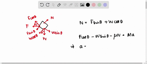 a-48kg-block-on-a-39o-inclined-plane-is-acted-on-by-a-horizontal-force-of-46-n-the-coefficient-of-kinetic-friction-is-033-what-is-the-acceleration-of-the-block-if-it-is-moving-up-the-plane-w-04734