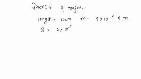 a-magnet-of-length-10-cm-and-pole-strength-4104-am-is-placed-in-a-magnetic-field-of-induction-2105-wbm2-such-that-the-axis-of-the-magnet-makes-an-angle-30-with-the-lines-of-induction-the-moment-of-the