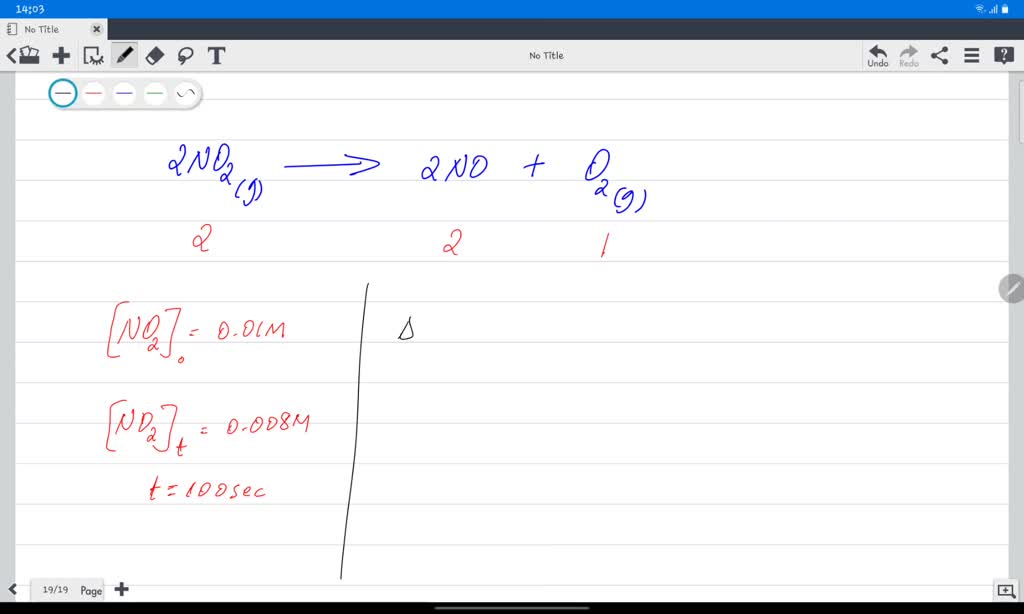 SOLVED Nitrogen dioxide to nitric oxide and oxygen via the reaction 2NO2 (g) → 2NO