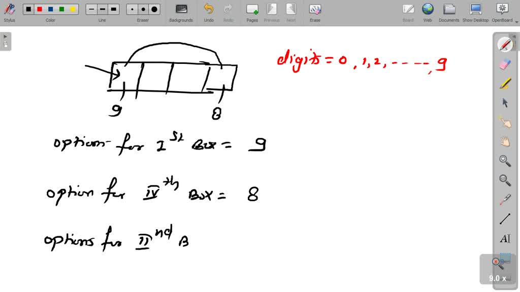 4 digits combination 0 9