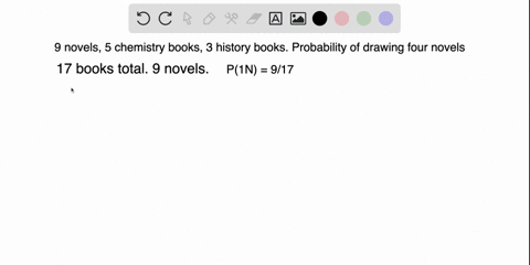a-random-selection-of-four-books-is-made-from-a-shelf-containing-nine-novels-five-chemistry-books-and-three-history-books-find-the-probability-that-all-four-are-novels-round-your-answer-to-t-00013