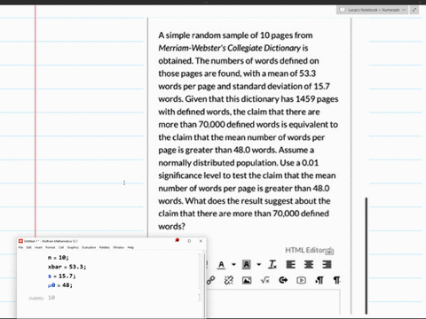 a-simple-random-sample-of-10-pages-from-merriam-webster-collegiate-dictionary-is-obtained-the-numbers-of-words-defined-on-those-pages-are-foundwith-mean-of-533-words-per-page-and-standard-de-43147