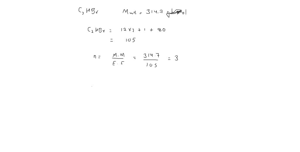 SOLVED: A compound has an empirical formula of C2HBr. If the molar mass ...