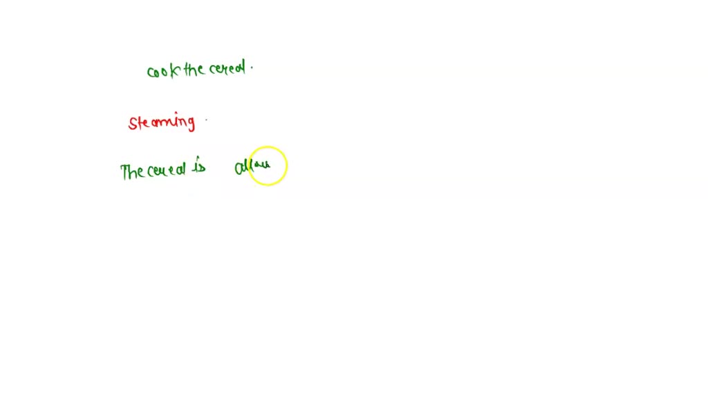 SOLVED Differences and similarities of cooking cereals using boiling