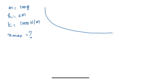 a-small-block-with-a-mass-of-100-g-is-released-from-a-height-of-5-m-as-shown-in-the-figure-the-block-following-a-curved-path-transitions-to-a-linear-horizontal-path-and-hits-the-spring-fixed-60571