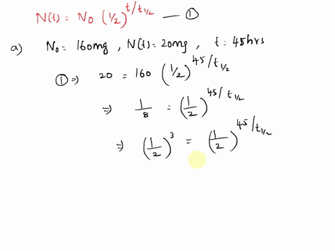 a-research-assistant-made-160-mg-of-radioactive-sodium-na-24and-found-that-there-was-only-20-mg-left-45-h-later-what-is-the-half-iife-of-na-24-b-find-an-equation-that-models-the-amount-a-aft-30282