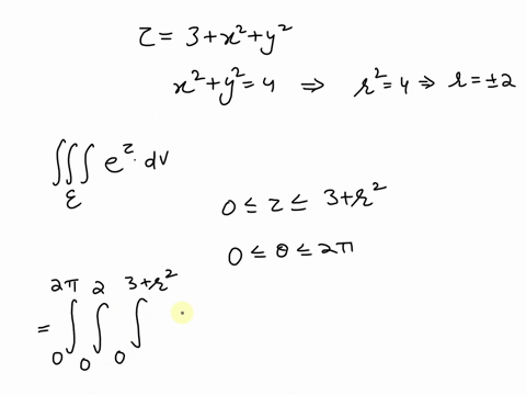 use-cylindrical-coordinates-evaluate-the-integral-where-e-is-enclosed-by-the-paraboloid-z-3-x2-y2-the-cylinder-x2-y2-4-and-the-xy-plane-ez-dv-e-43885