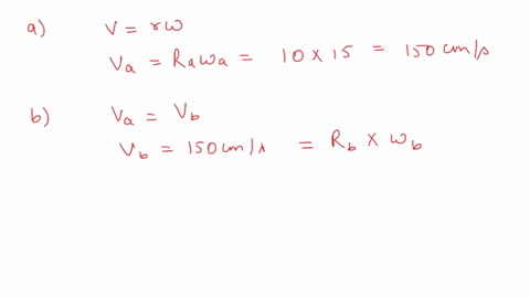 four-pulleys-are-connected-by-two-belts-pulley-a-radius-15-cm-is-the-drive-pulley-and-it-rotates-at-10-rads-pulley-b-radius-10-cm-is-connected-by-belt-1-to-pulley-a-pulley-b-radius-5-cm-is-c-23672