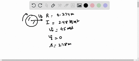 a-wheel-of-radius-0274-m-which-is-moving-initially-at-450-ms-rolls-to-a-stop-in-278-m-calculate-the-magnitudes-of-a-its-linear-acceleration-and-b-its-angular-acceleration-c-the-wheels-rotati-80784