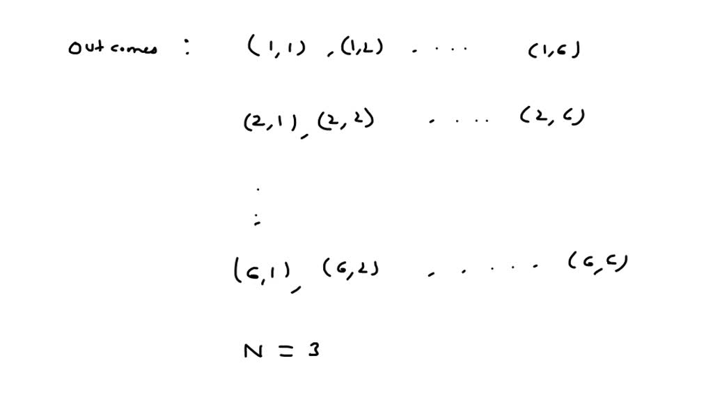 SOLVED If two dice are rolled, compute the probability of rolling