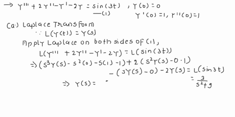 for-the-ivp-y-2y-y-2y-sin3tyo-oy-iy-1-solve-using-the-laplace-transformation-and-identify-the-zero-state-and-zero-input-responses-of-the-system-verify-that-your-solution-solves-the-ivp-65638