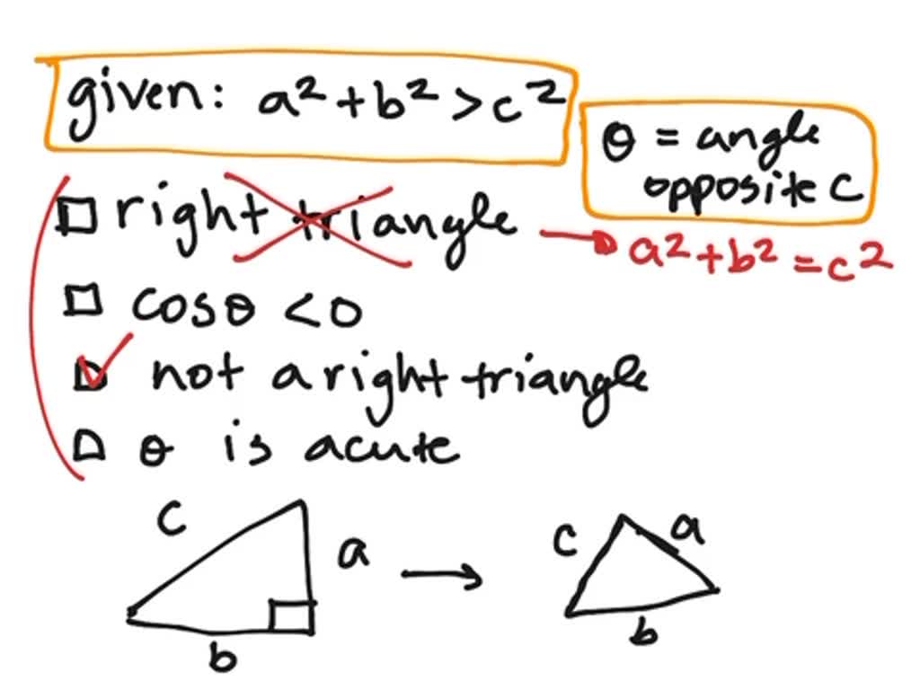 SOLVED Suppose a triangle has sides a b and c and that a 2 b