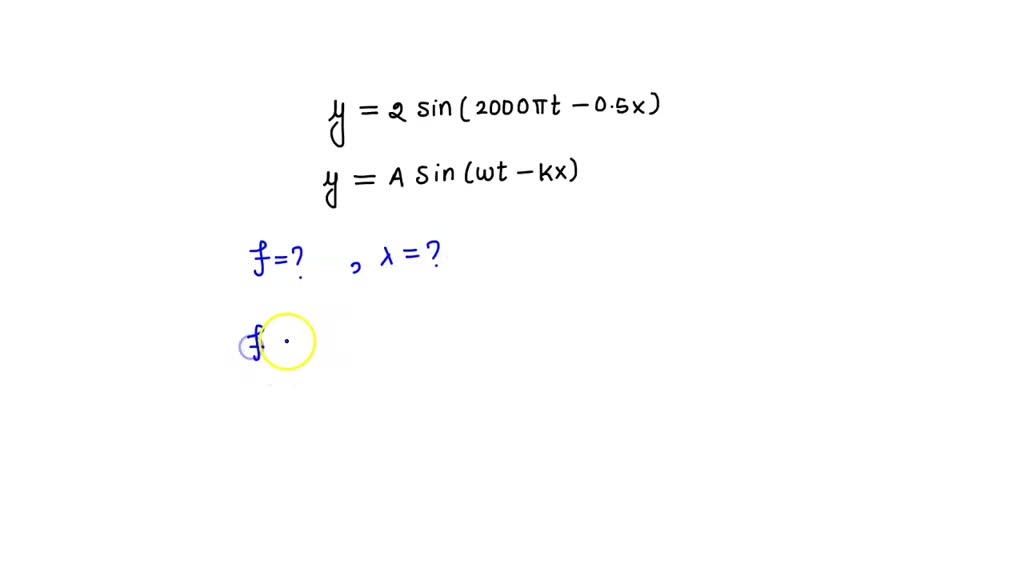 SOLVED: A plane progressive wave is represented by the equation y ...