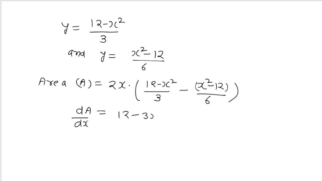 SOLVED: Find the area of the largest rectangle with sides parallel to ...