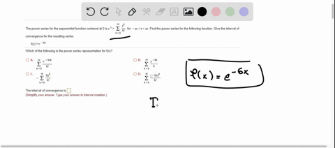 the-power-series-for-the-exponential-function-centered-at-0-is-e-2-ko-convergence-for-the-resulting-series-for-0-x-0-find-the-power-series-for-the-following-function-give-the-interval-of-fx-70072