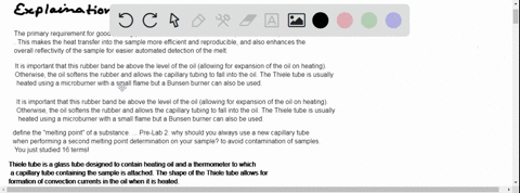 experiment-questions-78-in-the-determination-of-a-melting-point-why-is-it-necessary-to-use-a-powdered-rather-than-crystalline-sample-give-two-reasons-keep-the-rubber-band-well-above-the-leve-98458