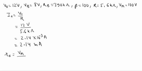 bjt-ac-analysis-common-emitter-fixed-bias-configuration15-for-the-common-emitter-fixed-bias-configuration-shown-below-12-v-56-kq-100-390k0-8-v-a-given-an-early-voltage-of-v-100-vdetermine-ro-27886