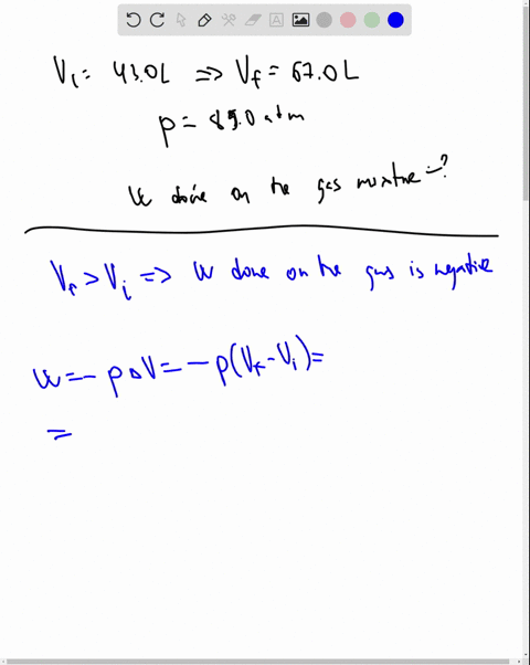 a-mixture-of-xenon-and-argon-gas-is-expanded-from-a-volume-of-430-l-to-a-volume-of-670-l-while-the-pressure-is-held-constant-at-890-atm-calculate-the-work-done-on-the-gas-mixture-be-sure-you-28207