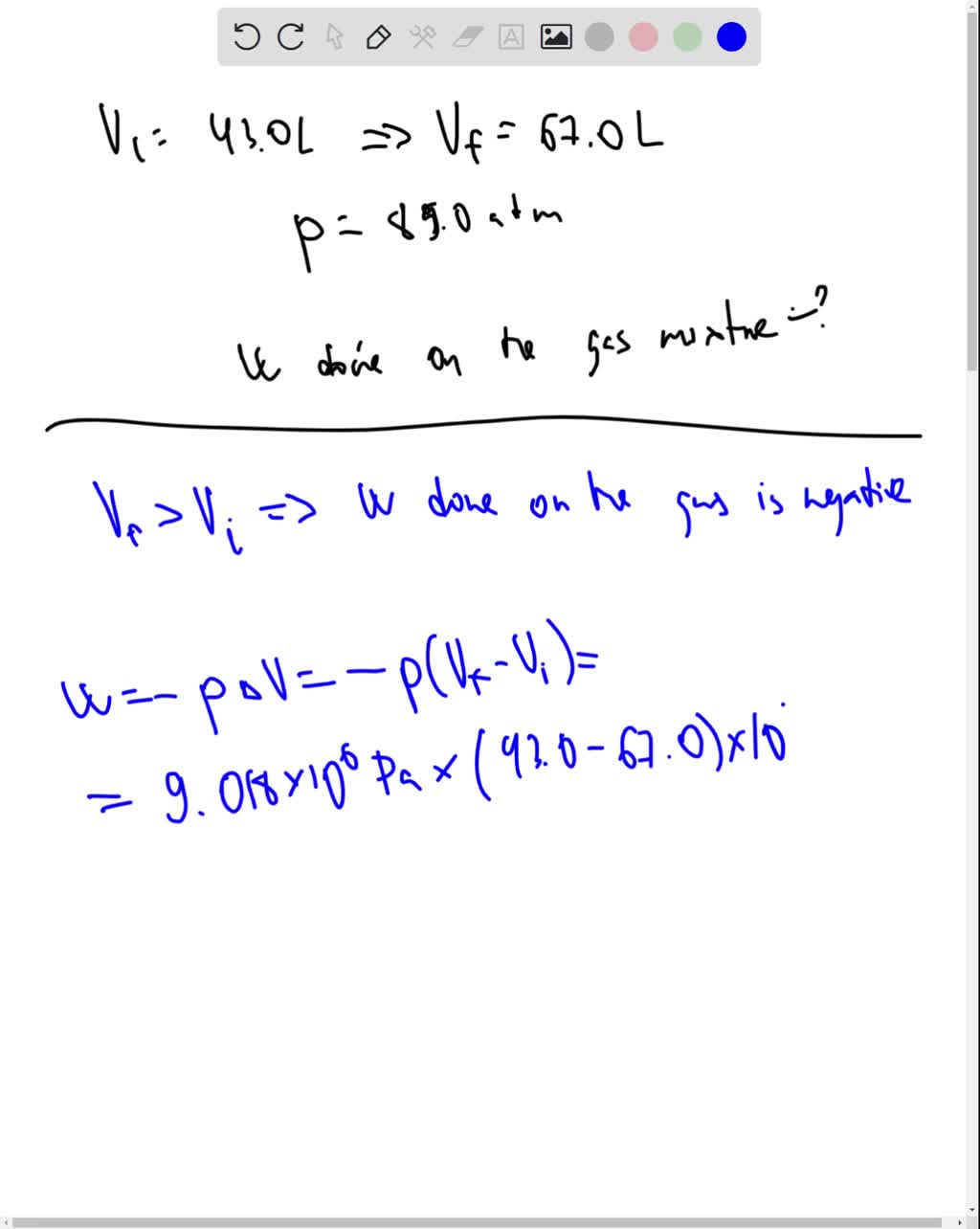 SOLVED: 'mixture of krypton and oxygen gas expanded from volume of 14.0 ...