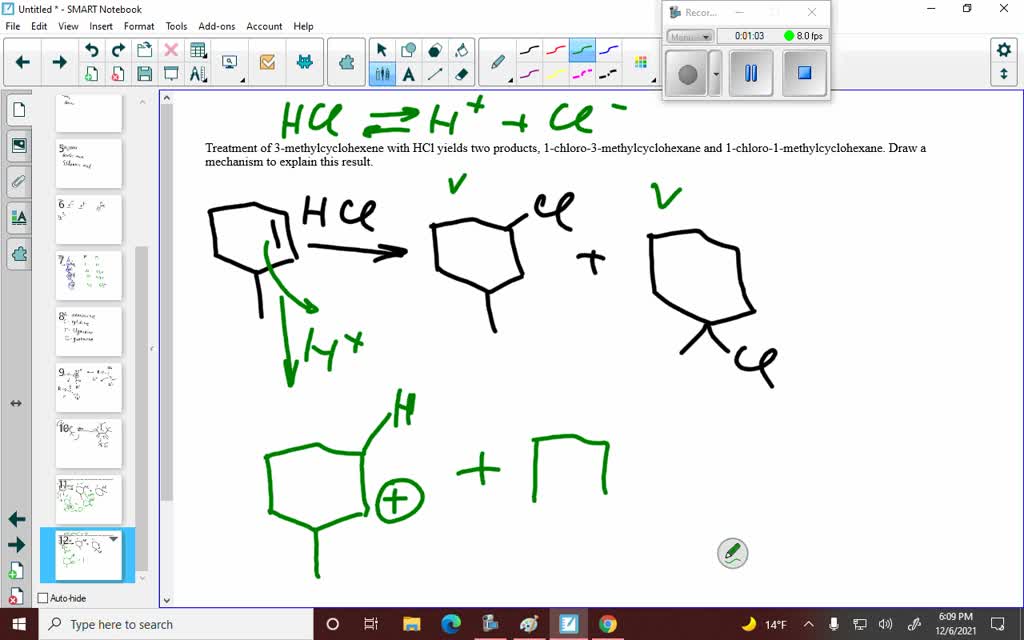 SOLVED: Treatment of 3-methylcyclohexene with HCl yields two products ...