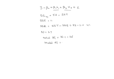 c12-based-on-n-27-observations-to-fit-a-multiple-linear-regression-model-y-bo-b1x1-82x2-we-find-ssyy-52-and-sse-11-you-are-asked-to-use-the-anova-f-test-on-page-667-13th-edition-to-test-ho-b-56072