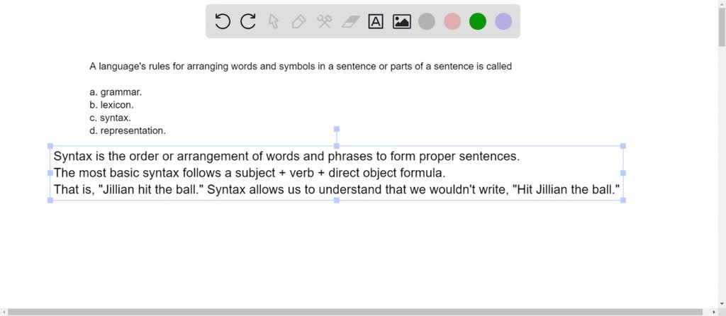 solved-a-language-s-rules-for-arranging-words-and-symbols-in-a