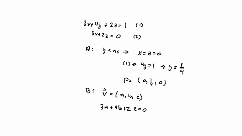 point-consider-the-planes-3x-4y-2z-1-and-3r-2z-0-a-find-the-unique-point-p-on-the-y-axis-which-is-on-both-planes-b-find-unit-vector-u-with-positive-first-coordinate-that-is-parallel-to-both-98785