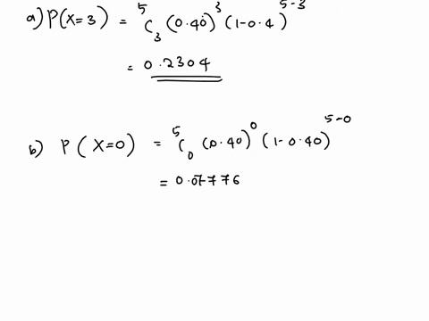 in-a-large-corporation-40-of-the-employees-are-male-a-random-sample-of-five-employees-is-selected-use-the-binomial-probability-tables-to-answer-the-following-questions-a-what-is-the-probabil-78187