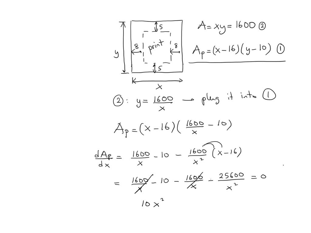 SOLVED You are designing a poster with an area of 625 cm2 to contain a