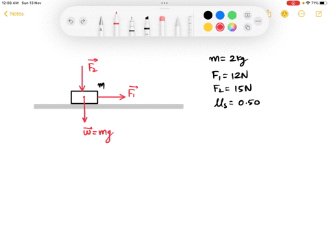 problem-1-a-block-of-mass-20-kg-sits-on-horizontal-tabletop-vertical-force-of-15-n-are-exerted-down-horizontal-force-0f-12-nto-the-right-and-on-the-block-the-block-does-not-move-ifthe-of-sta-90406