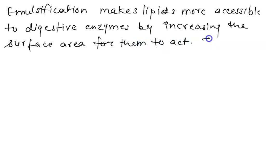 SOLVED How does bile acids facilitate the digestion of lipids? By