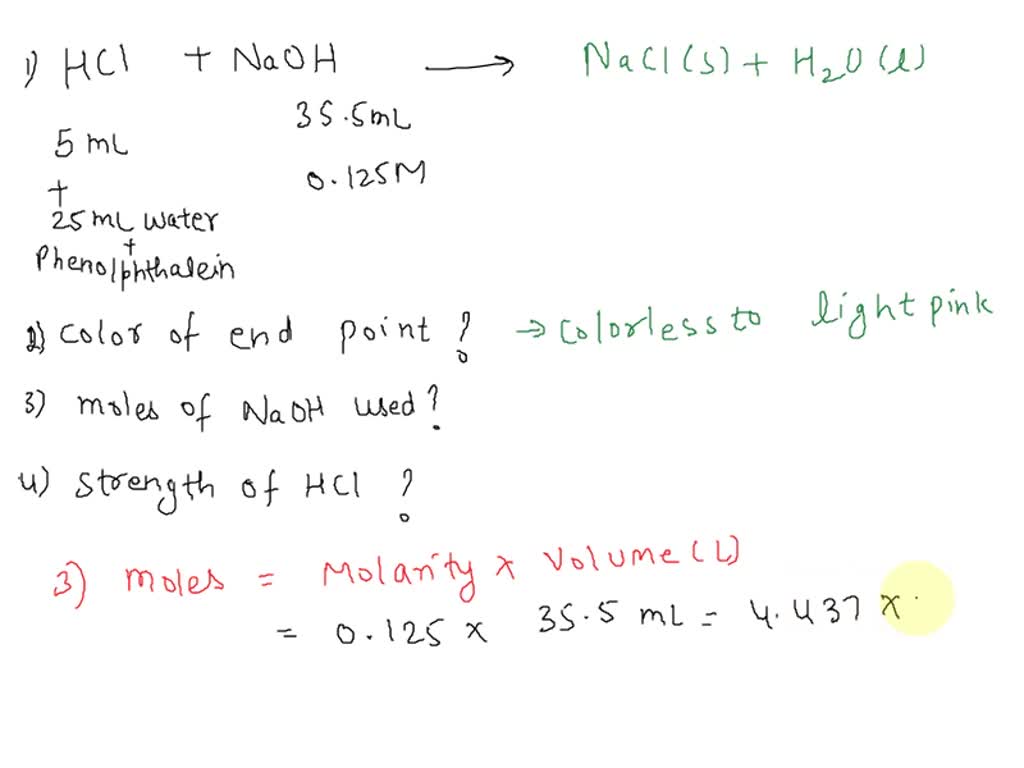 SOLVED 7. A student is asked to perform a neutralization reaction