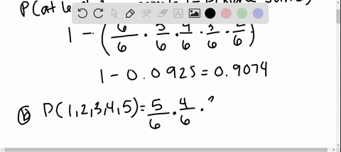point-the-game-of-yahtzee-consists-of-tossing-five-fair-die-simultaneously-and-observing-the-top-side-of-each-die-compute-the-probability-of-observing-part-a-at-least-two-die-show-the-same-n-86696