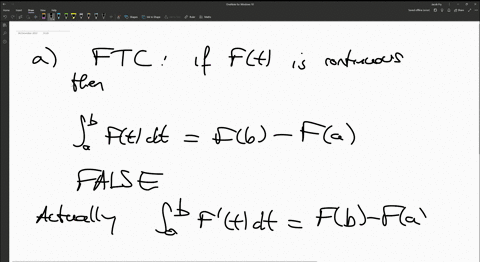 which-of-the-following-statements-are-true-a-the-fundamental-theorem-or-calculus-says-if-ft-is-continuous-then-fa-ft-dt-fb-fa-b-if-cq-is-the-cost-to-produce-q-units-then-200-fioo-c-q-dq-is-t-9068